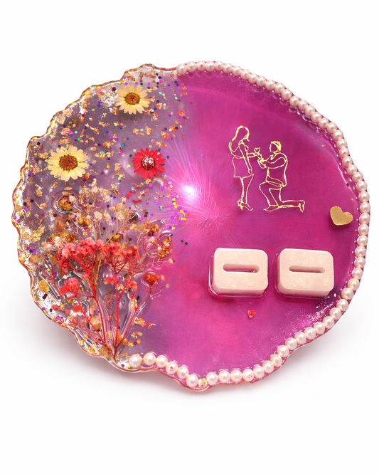 Custom Engagement Resin Platter – Personalized Proposal & Ring Ceremony Tray