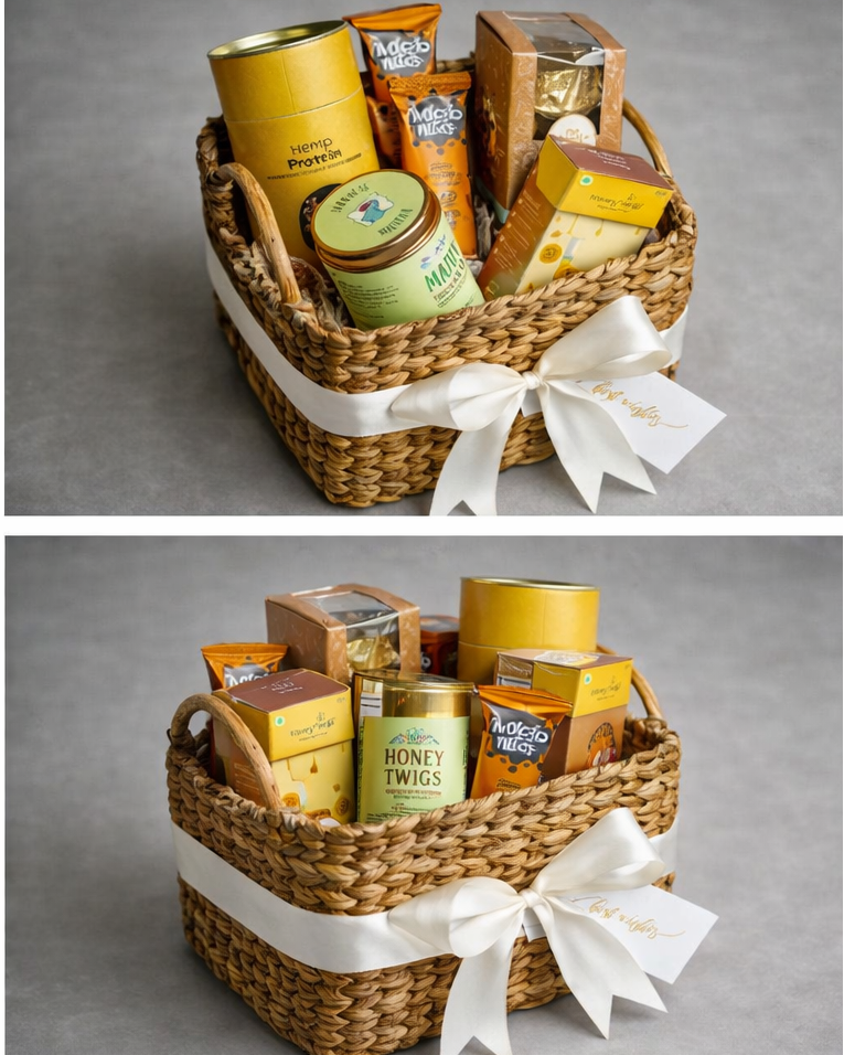 Elegant Wicker Gift Basket Hamper with Satin Ribbon – Premium Luxury Decorative Gift Set