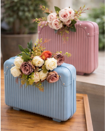 Pastel Travel-Themed Floral Gift Box with Decorative Storage for Edible Hampers