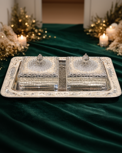 Royal Crystal Twin Box Serving Set