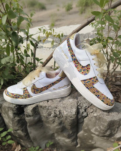 Custom Crystal Embellished Bridal Sneakers – Personalized Wedding Shoes