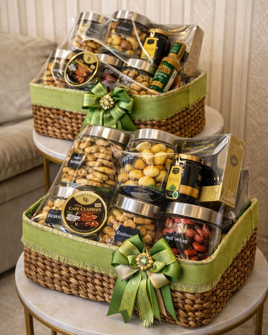 Luxury Premium Gift Basket Hamper – Elegant Wicker Gift Set for Corporate & Festive Gifting